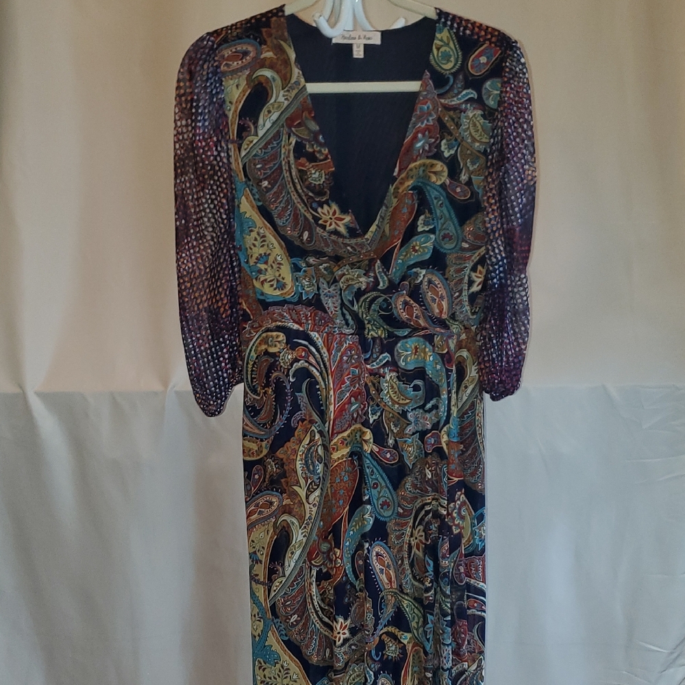 Colorful Ladies Paisley Print Dress